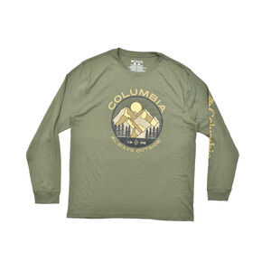 Columbia Always Outside Long Sleeve T-Shirt Men's Size L Green Cotton NEW